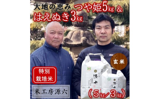 【令和8年産・玄米】米工房源六が作るお米セット2（つや姫＆はえぬき）　※10月中旬ごろから順次発送開始