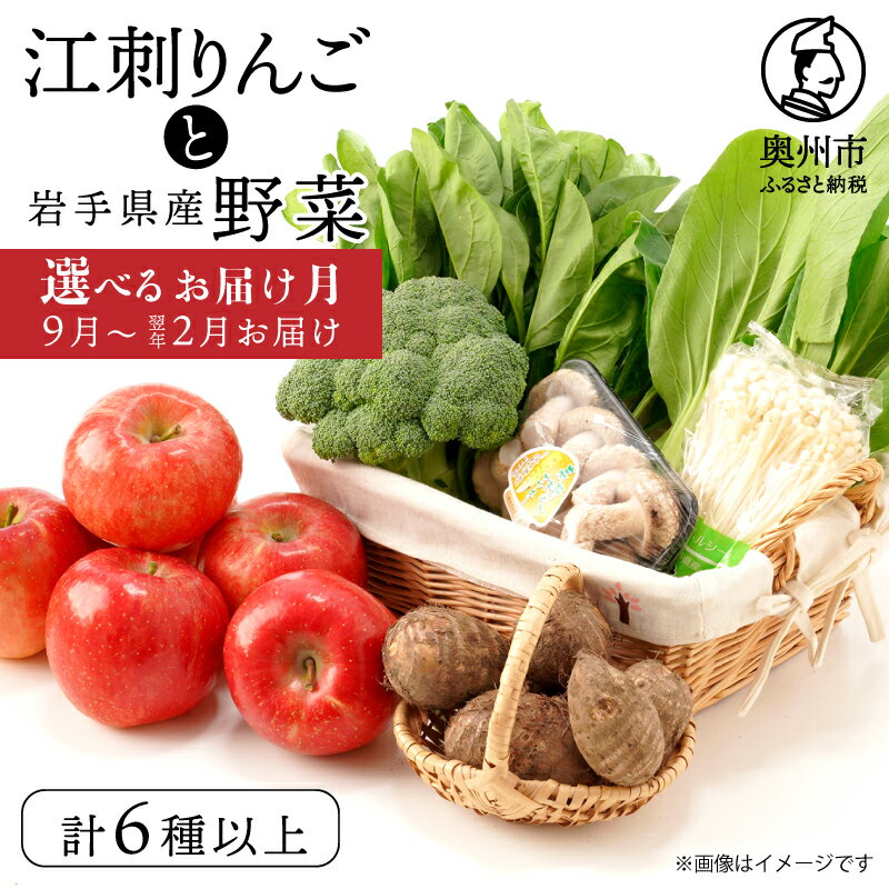 【ふるさと納税】 江刺りんごと岩手県産野菜セット【9月～令和9年2月お届け】 りんご 林檎 おまかせ フルーツ 野菜 青果 旬 選りすぐり 詰め合わせ セット 岩手県 奥州市 冷蔵配送 離島配送不可 [AQ014]