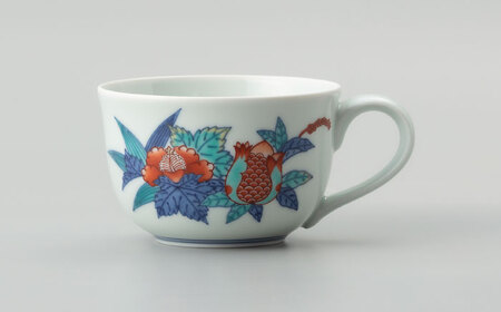【有田焼】重要無形文化財 草花文碗 (柘榴絵と葵絵)  / 佐賀県 / 今右衛門焼[41AAAY021]