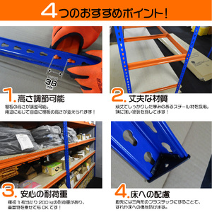 No.319 グレススチールラック ／ 棚 収納 オフィス 倉庫 簡単組立 高さ調整可能 千葉県