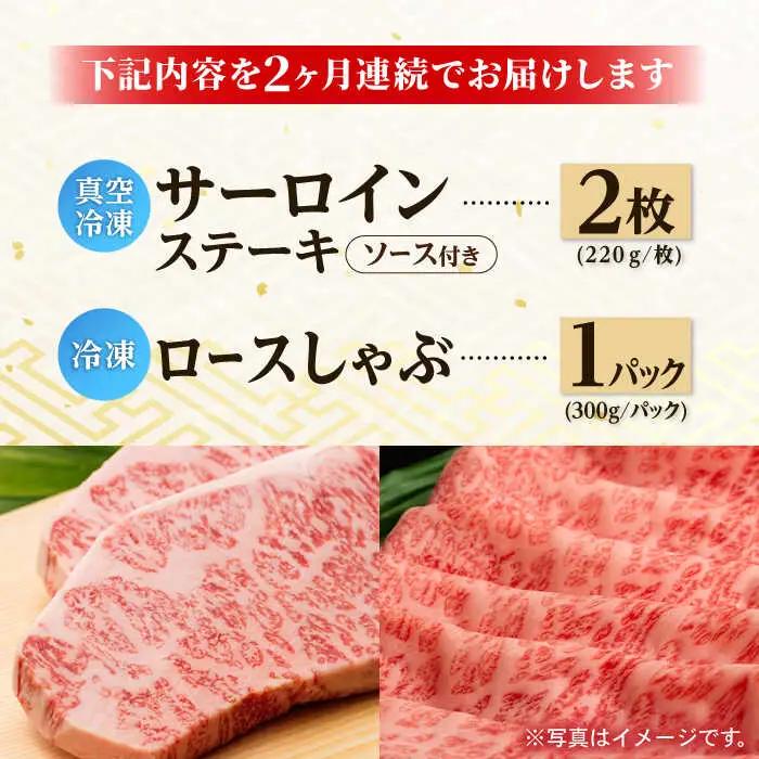 【全2回】A5 サーロインステーキ 220g×2枚 ロース スライス 300g シャブシャブ セット [NA61] 肉 牛肉 サーロインステーキ 焼肉 すき焼き 定期便