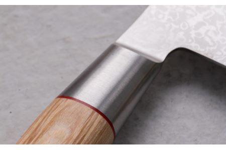 H50-35 ひねり八角柄 ダマスカス 三徳包丁+ペティセット【最長3ヶ月】を目安に発送