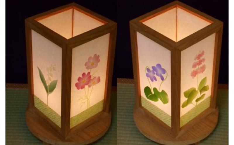 正絹着物生地で作ったおしゃれな行灯 四季の花【あんどん 工芸品 和風 置物 壁飾り インテリア】 050F079