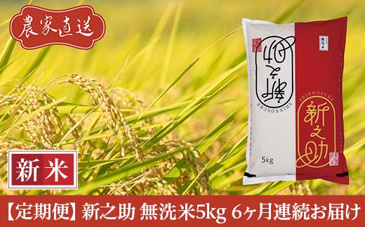 J8-7MS056A【6ヶ月連続お届け】新潟県長岡産　新之助　無洗米5kg