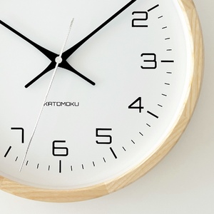 KATOMOKU muku clock 木製掛け時計（ナチュラル）km-94NA