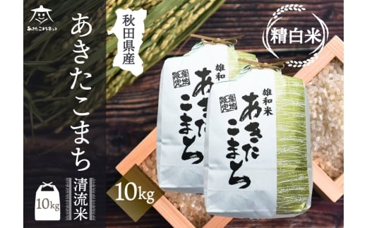 あきたこまち 清流米 10kg(5kg×2袋)【白米】 秋田市雄和産 [秋田県産 あきたこまち お米 精米]