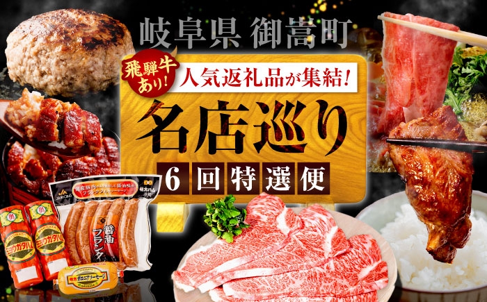 
                  【6回定期便】御嵩町の名店横断！贅沢バラエティ便 / 飛騨牛 鰻 ハラミ 明方ハム ハンバーグ / 岐阜県 御嵩町 [AVBM018]
                