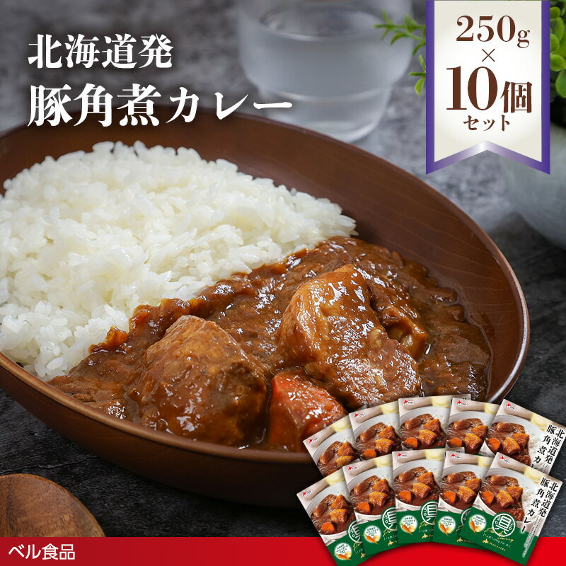 【ふるさと納税】北海道発 豚角煮カレー 250g 10個セット( ふるさと納税 レトルト カレー ベル食品 北海道 遠軽町 ) en01-00234