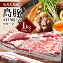 【ふるさと納税】脂身を味わう 島豚 皮付き 豚バラ ブロック 1kg 500g × 2 豚肉 三枚肉 国産 ブランド肉 角煮 煮込み 料理 プルプル 脂身 とろける 柔らかい お取り寄せ お取り寄せグルメ 奄美大島産 鹿児島県 奄美市 送料無料