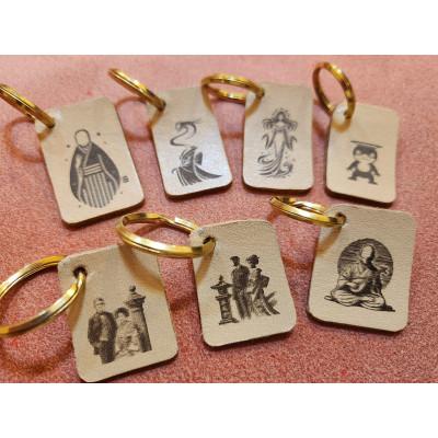 ふるさと納税 松江市 鞄のループキーホルダー×小泉八雲チャーム(のっぺらぼう)青(松江市) |  | 01