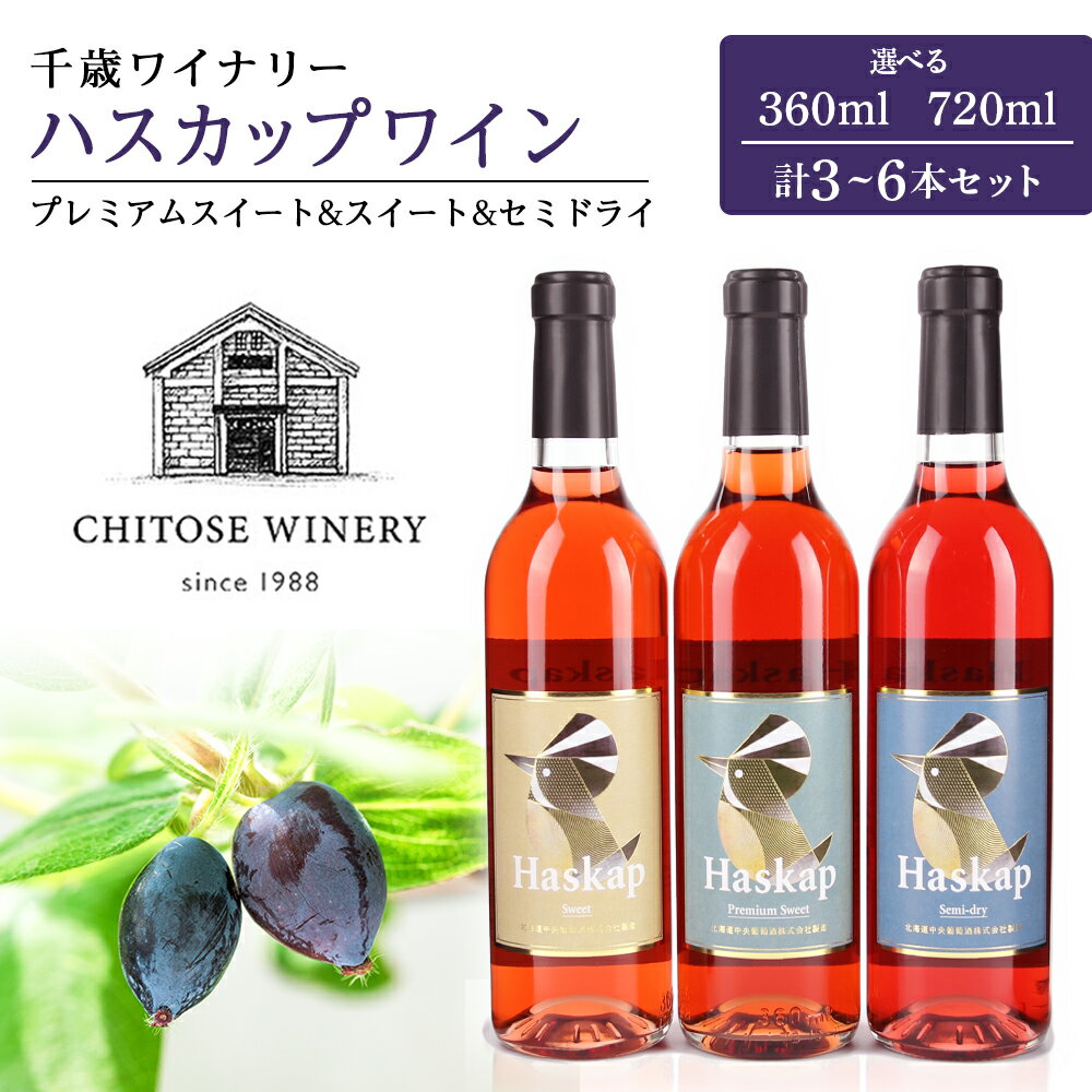 【ふるさと納税】 千歳ワイナリー ハスカップのワイン3種 セット 選べる3～6本セット 360ml 720ml お酒 ワイン お酒 ワインセット【北海道千歳市】ギフト ふるさと納税 クリスマス