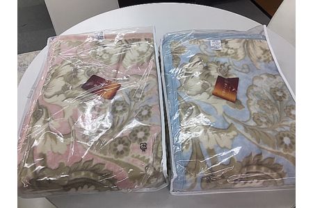 綿100%(毛羽部分) 綿マイヤー毛布 ブルー系 [0492]