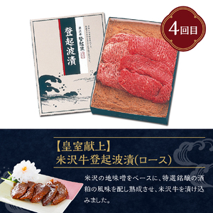 【明治27年創業 老舗米沢牛専門店】牛肉 米沢牛 6ヶ月定期便 《冷蔵》 ステーキ すき焼き しゃぶしゃぶ 味噌粕漬 牛肉 和牛 日本三大和牛 ブランド牛 米沢牛ブランド 国産 国産牛 人気 登起波 