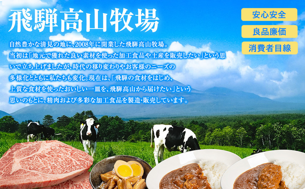 ４種のカレー食べ比べセット  180g×４袋 | レトルト 加工品 常温保存 ストック食材 防災  手軽 お手軽 個包装 レンジ 湯せん 飛騨高山牧場 HG013