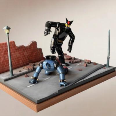 ふるさと納税 高石市 クラシックモダン　鉄人28号対ブラックオックス　(オリジナル1点もの)レジンキャスト製塗装済完成品