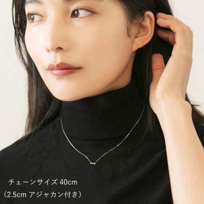 ふるさと納税 大津市 可愛いリボンデザイン!!K10イエローゴールド ダイヤモンドネックレス アジャ付き 40cm |  | 01