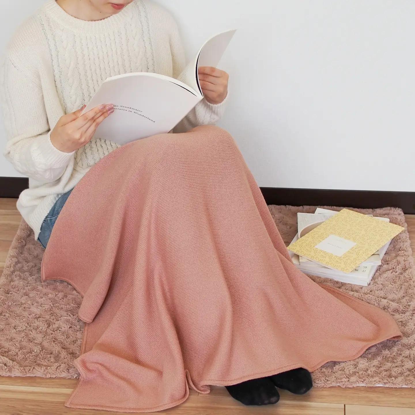 【先行予約】ひざ掛け カシミヤ100% (ピンクベージュ) 約96×72cm | ブランケット 膝掛け 毛布 新潟県五泉市