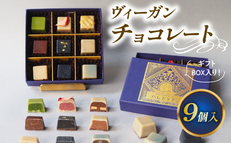 冬季発送 ローチョコレート 9個入り ヴィーガンチョコレートギフト 手提げ袋付き