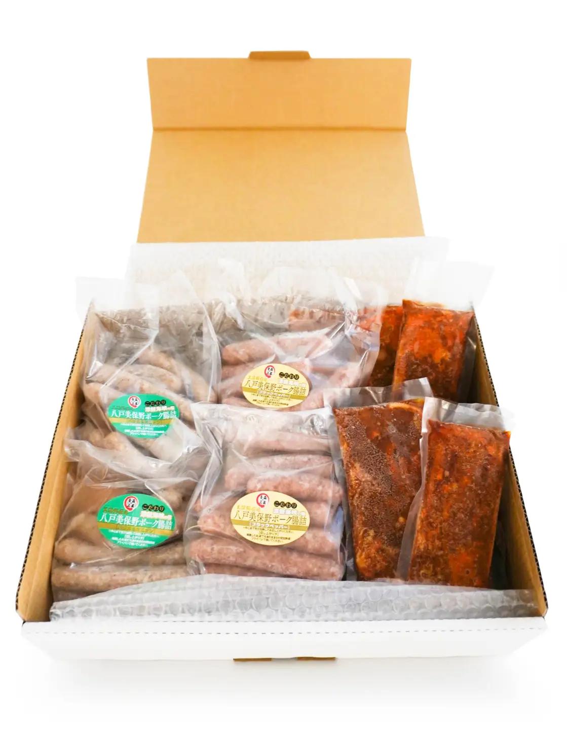 八戸 美保野ポーク 味噌漬・腸詰セット（大） 計2380g 320g×4パック 110g×10パック 味噌漬け みそ漬け 腸詰 腸詰め 豚肉 ウインナー ソーセージ　