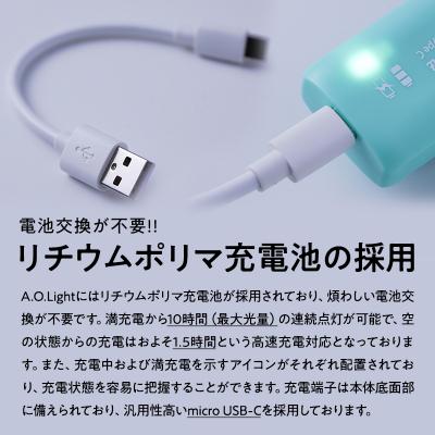 ふるさと納税 平川市 夜間巡視用LEDライト　A.O.Light(エメラルドグリーン)type-C |  | 01