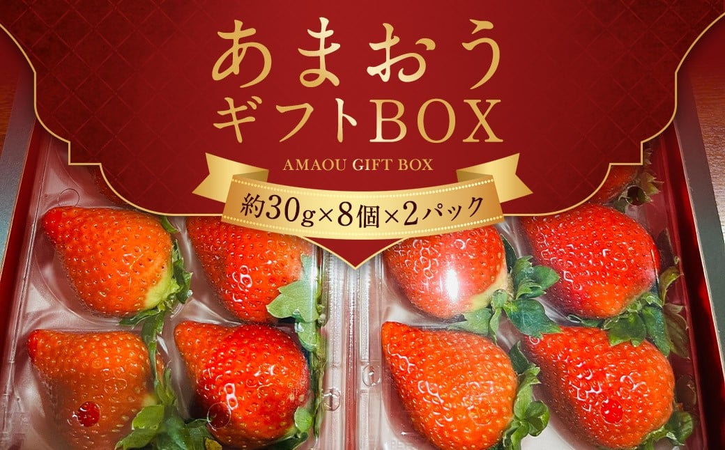 あまおう ギフト BOX 約30g×8個×2パック 計約480g 苺 いちご イチゴ 果物 くだもの フルーツ 冷蔵 国産 【2026年1月上旬～4月下旬発送予定】