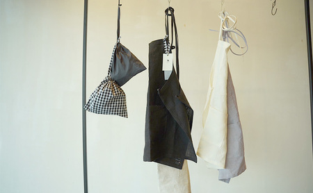 anyone apron 黒 1枚 エプロン リネン フリーサイズ MMRH wardrobe 静岡 島田市
