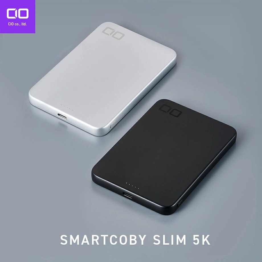 SMARTCOBY SLIM 5K(ブラック)｜CIO モバイルバッテリー 5000mAh ワイヤレス充電 Qi2対応 MagSafe対応スマホ対応 [薄さ8.7mm] 軽量 小型 薄型 USB-C 15W [2524]
