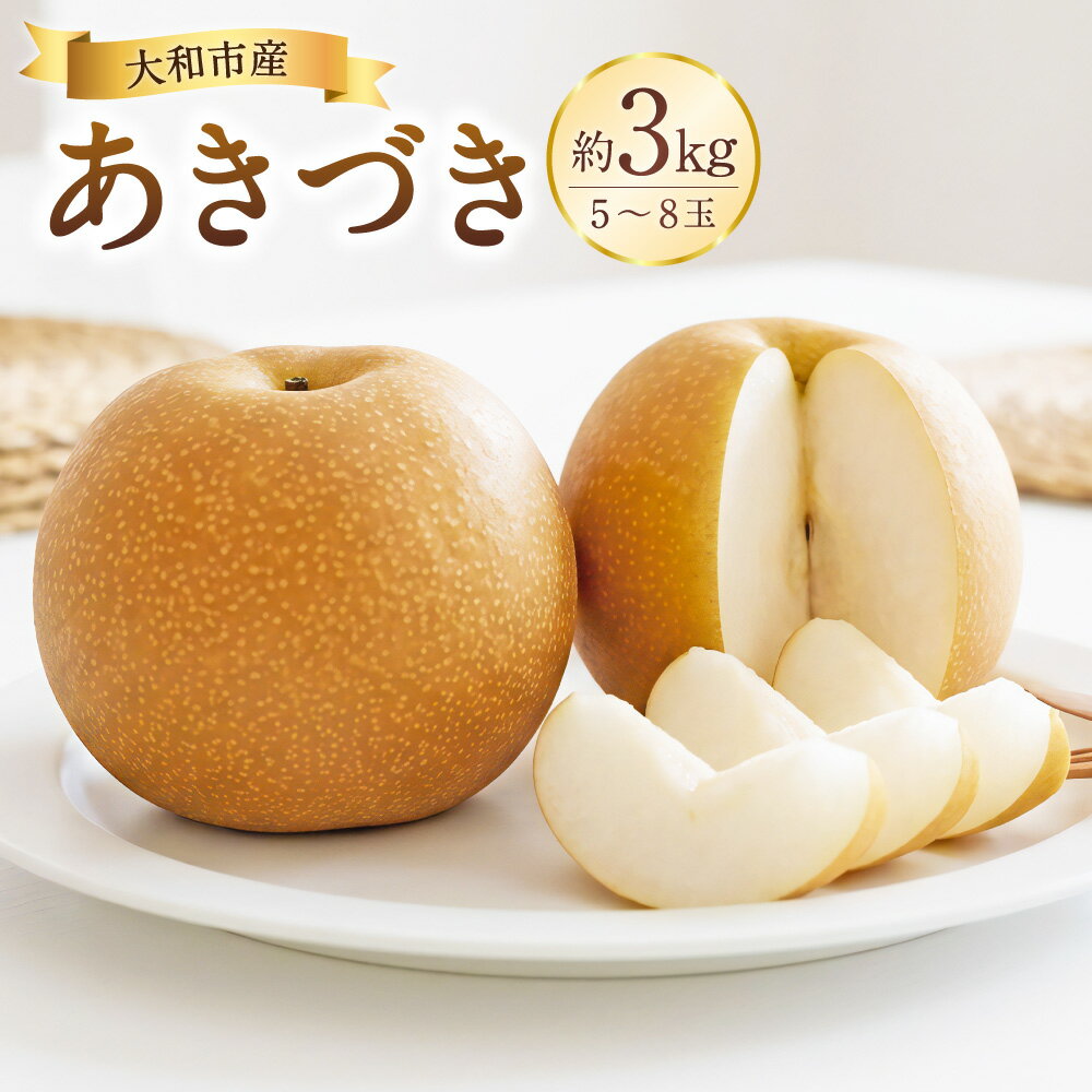 【ふるさと納税】湘南梨『あきづき』 約3kg（5～8玉入） あきづき 梨 なし ナシ フルーツ くだもの 果物 果実 デザート 神奈川県産 国産 神奈川県 大和市 送料無料 【2026年9月上旬発送予定】
