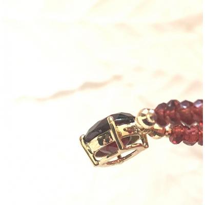 ふるさと納税 甲府市 K18 ガーネット ペンダントトップ付き ネックレス YF-13 |  | 01