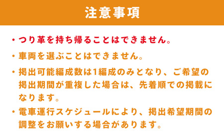 【伊豆箱根鉄道駿豆線 共通返礼品】市町オリジナルデザインつり革にメッセージ掲載（三島市・伊豆の国市・函南町・伊豆市）駿豆線車内掲出サービス | 鉄道 広告 記念 ギフト