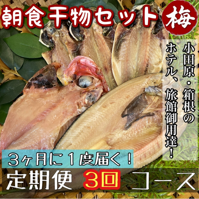 【3ヶ月に1回配送 定期便3回】小田原、箱根の旅館、ホテル御用達！朝食干物セット 梅【 まぐろや 神奈川県小田原市 】 142069_DQ226