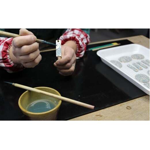 二宮閑山 有田焼ペンダント 赤流星紋様（両面書き） A20-304_イメージ5