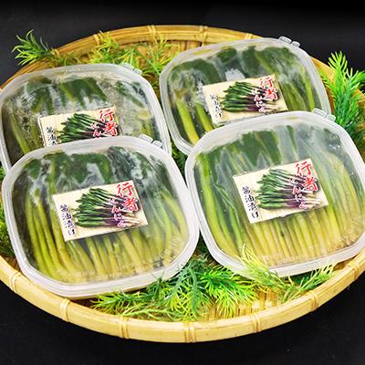 ふるさと納税 稚内市 稚内産 行者にんにく醤油漬け　100g×4パック |  | 01
