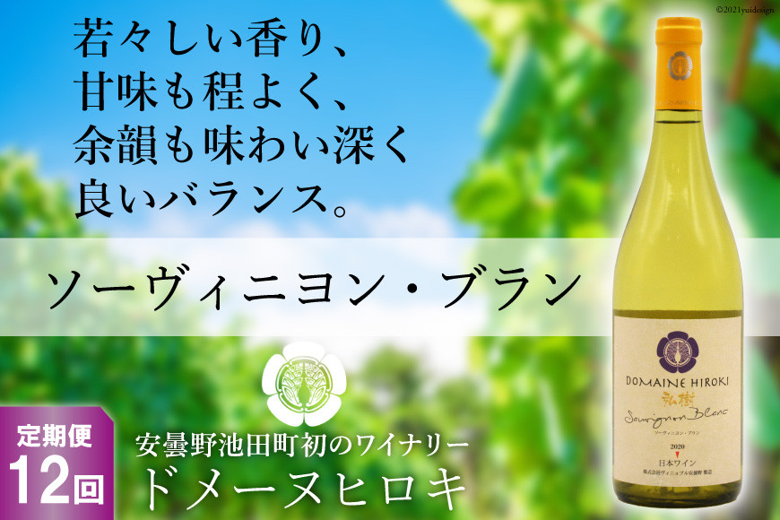 
【12回定期便】ソーヴィニヨン・ブラン 750ml×1本＜ヴィニョブル安曇野 DOMAINE HIROKI＞【長野県池田町】
