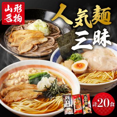 ふるさと納税 東根市 山形人気麺三昧 鳥中華 肉そば そば屋の中華 (計20人前) みうら食品提供　A-0870