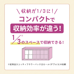 定期便 トイレットペーパー ダブル 3倍 長持ち 4ロール入×12パック スコッティ フラワーパック 無香料《3ヶ月ごと計4回》 トイレット ペーパー 節約 日用品 日用雑貨 備蓄 備蓄用 防災 防災