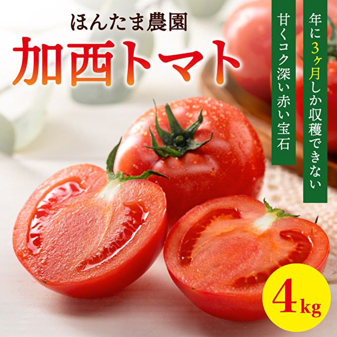
加西市産 ほんたま農園の大玉トマト 4kg（2kg×2箱）
