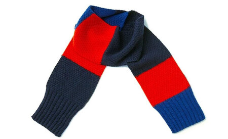 ≪赤×ネイビー×ロイヤルブルー≫【気仙沼ニッティング】カシミヤマフラー[気仙沼ニッティング 宮城県 気仙沼市 20563313-14]