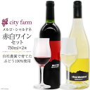 【ふるさと納税】ワイン 赤 白 飲み比べ 穂坂産 メルロ ・ 白州産 シャルドネ 750ml×各1本 計2本 お酒 [city farm 山梨県 韮崎市 20742215]