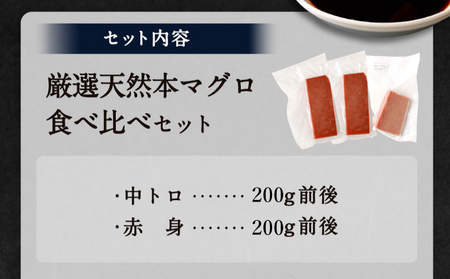 厳選天然本マグロ中トロ 赤身 食べきり セット ４００ｇ 本まぐろ 100% 冷凍 刺身 海鮮 丼 _ge010