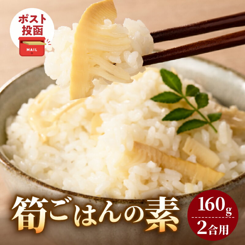 【ふるさと納税】＼ポスト投函／ 筍ごはんの素 2合用 国産 九州産 食品 加工品 野菜 たけのこ 炊き込みごはん 簡単調理 手軽 時短 昆布だし かつおだし 薄口 白しょうゆ おすすめ プレゼント ギフト おすそ分け 常温 宮崎県 都農町 送料無料