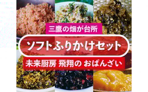 ソフトふりかけセット ／ ふりかけ セット ご飯のお供 常備菜 しっとり 食感 高菜 明太子 紅鮭 ちりめん ひじき おにぎり具 お弁当用 家庭用 食べ比べ 東京都 [No.190]