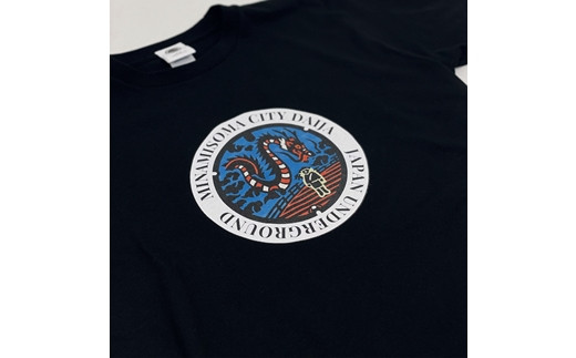南相馬市 マンホールTシャツ 黒 Sサイズ【49005】