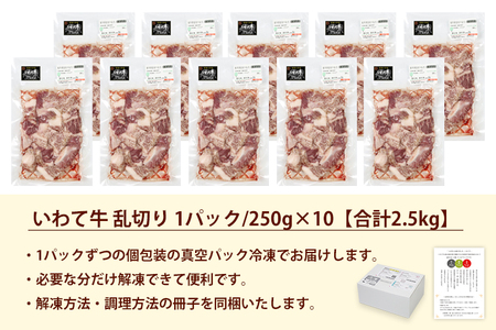 ★先行予約 2月より発送★黒毛和牛 いわて牛 乱切り 2.5kg (250g×10パック)（DV060）