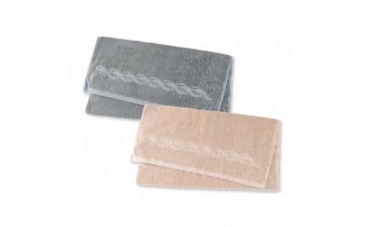 【1秒タオル】プレジール　バスタオル2枚セット（ベージュ,ブルーグレー）