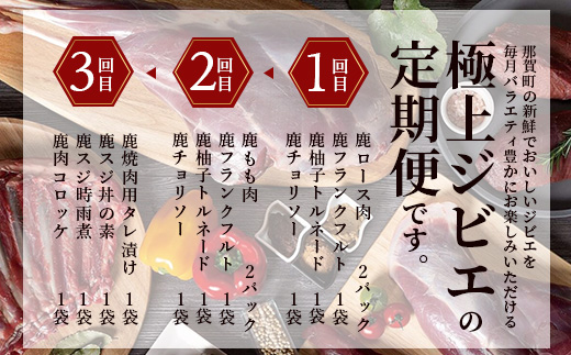 【ジビエ定期便 3回配送】国産 徳島県産【阿波地美栄】極上ジビエのお試し定期便 ジビエ【NH-39】