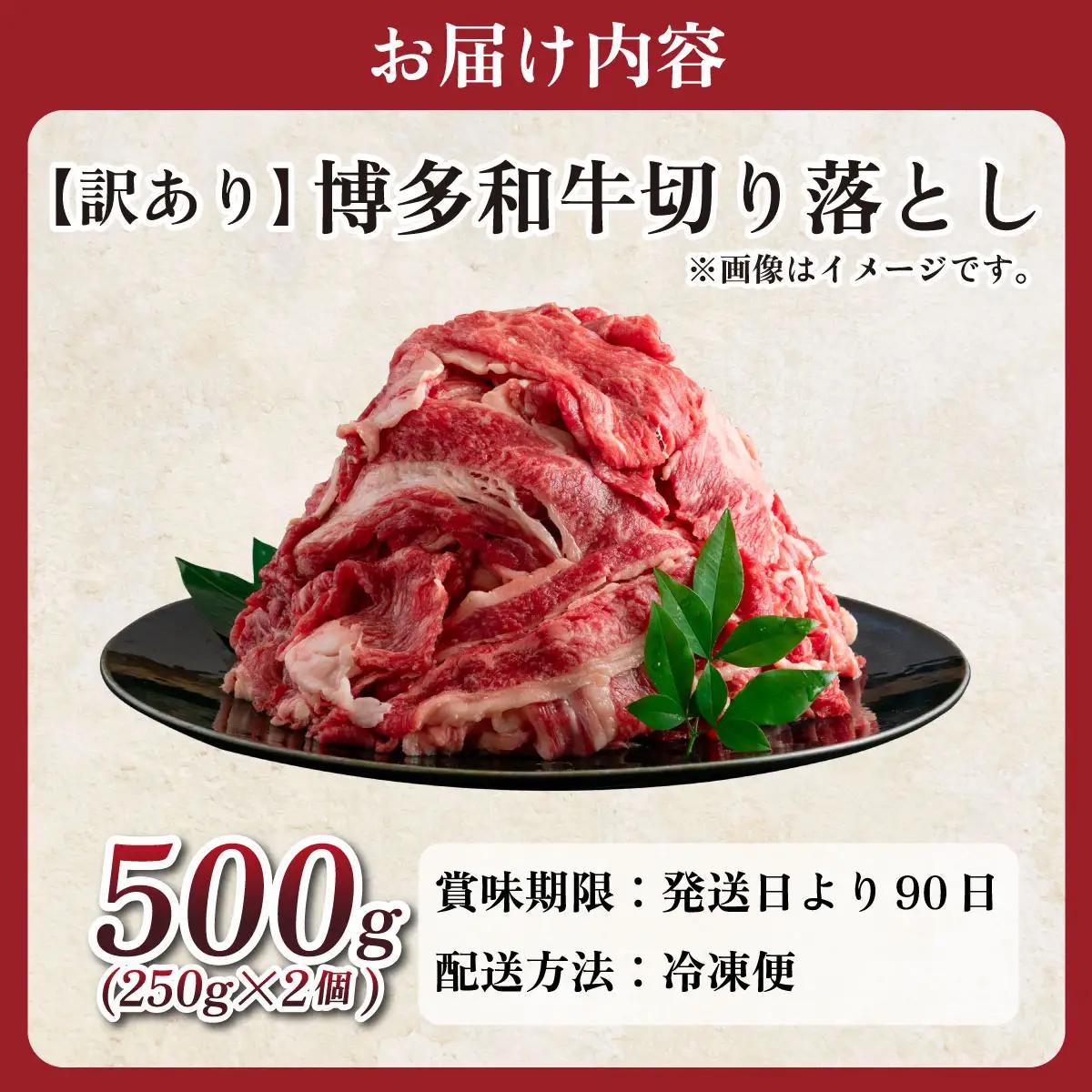 【訳あり】【A4～A5ランク】博多和牛 切り落とし 500ｇ（250g×2個）