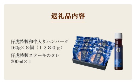仔虎 和牛入りハンバーグ（８食）特製ステーキ ソース付き