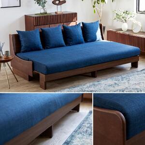 ソファ ソファベッド   幅200 トゥデイ2  200ごろ寝ソファ＜NA×ネイビー＞【モーブル】【大川家具】