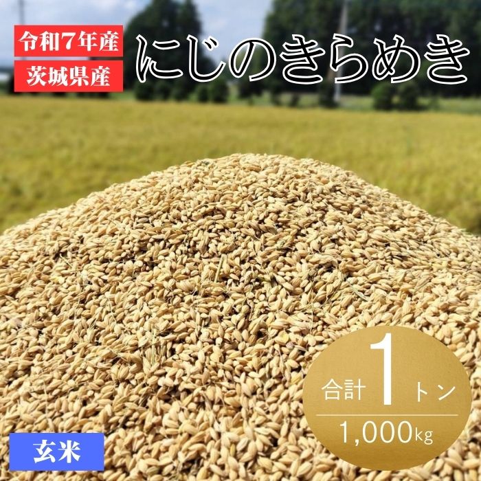 725 【令和7年産】茨城県産 玄米 にじのきらめき 1t 1000kg(30kg×34袋)【石崎商店】